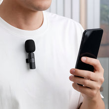 Intelligent Noise Cancelling Live Streaming Clip on Microphone for Type-C & for iPhone with Charging Mini Wireless Lapel Collar Microphone