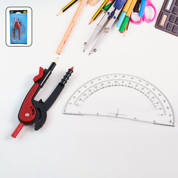 Ergonomic 2 Pc Compass Geometry Kit with Pencil Grip