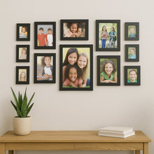 Premium Black Photo Frame Set 12 Pcs Wall Hanging Gallery Frames