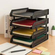 4-Layer Multifunctional File Rack with Drawers for Office Desk
