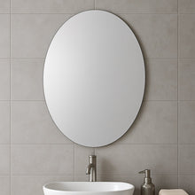 Elegant Oval Frameless Wall Mirror for Home & Office Decor (6 Pc)