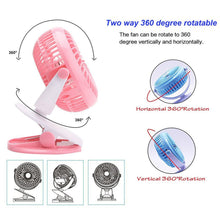 Portable mini fan with clip for easy attachment to various surfaces