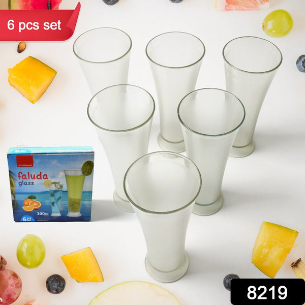 High Quality Faluda, ice cream, Juicer and Water Glasses Set of 6 Transparent, Drinking Water Glasses Stylish Glasses for Faluda, Water, Juice, Glass Set of 6 Pcs (Plastic 300 ML Approx)